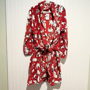 Vera Bradley Red Polar Bear Fleece Robe NEW Size Small Medium